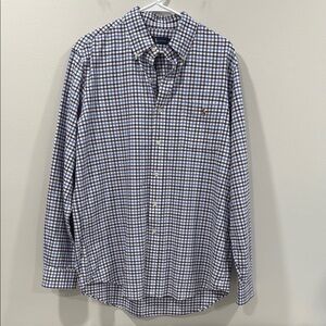 Ralph Lauren Blue and Purple Casual Button Down Shirt Size Large EUC